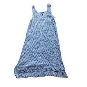 Eileen Fisher Dress S/P Blue White Print Sleeveless Casual Summer